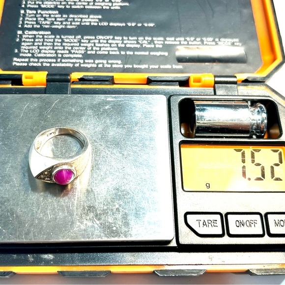 Vintage 14K White Gold Ruby Ring 6.5” Rare Design - Picture 8 of 8